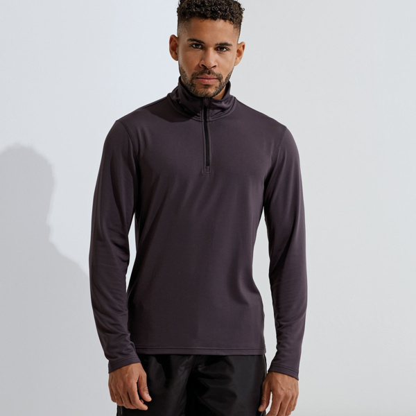 TriDri® recycled long sleeve brushed back ¼ zip top Thumbnail