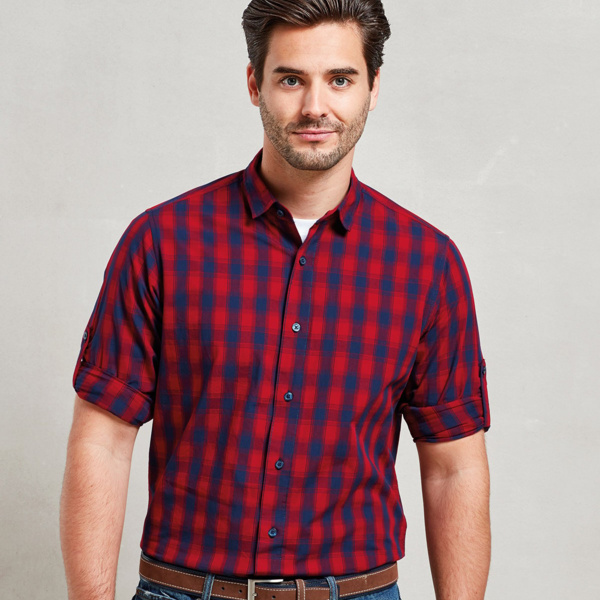 Mulligan check cotton long sleeve shirt Thumbnail